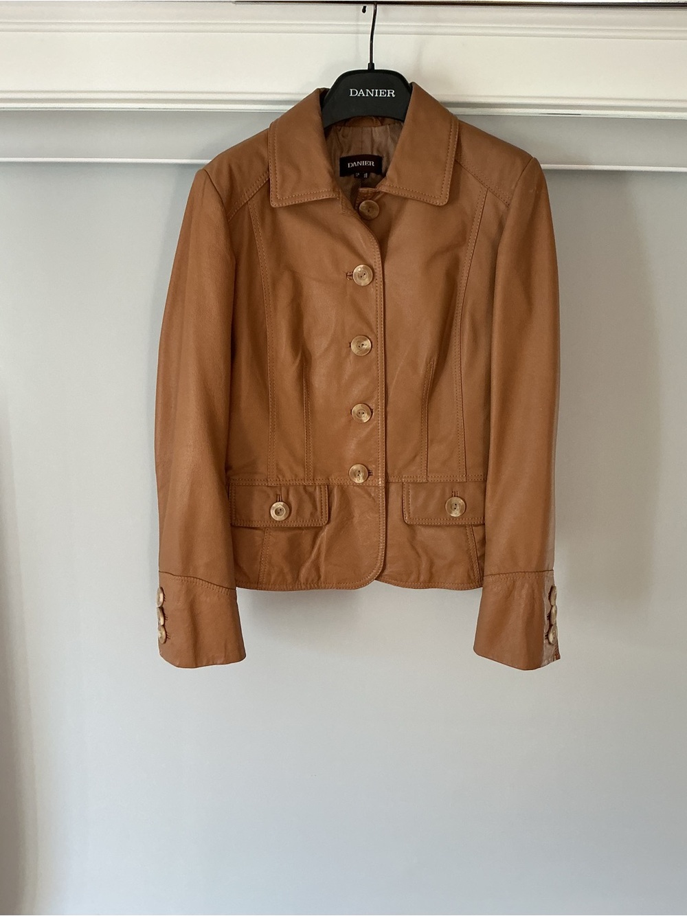 Danier Women's Camel Leather Button Jacket